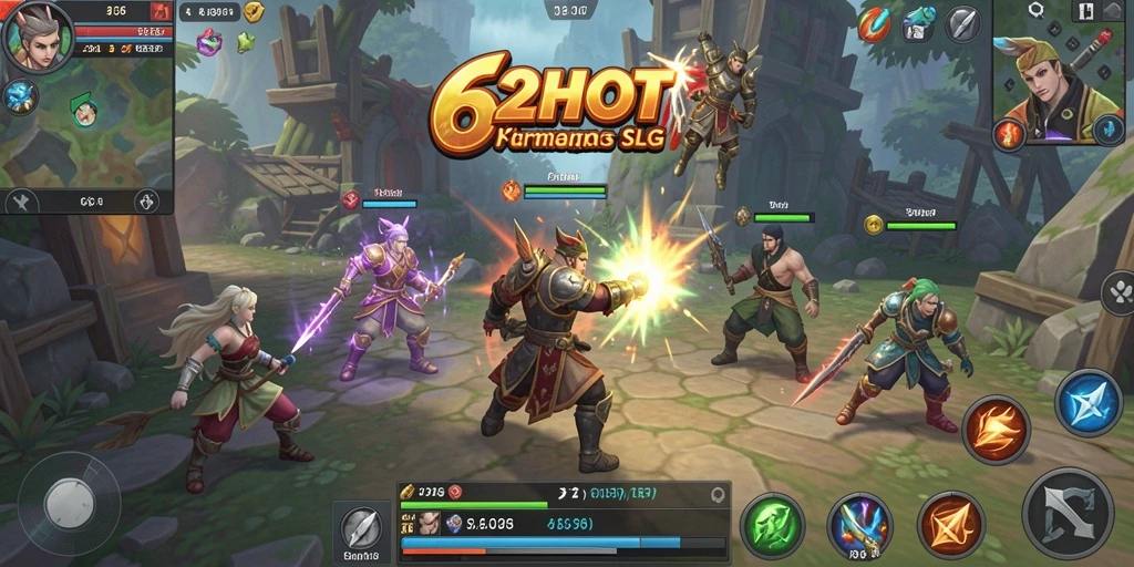 Screenshot menunjukkan aksi strategi dalam game SLG 62HOT.