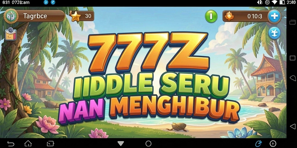 Screenshot utama <strong>777ZX</strong> menunjukkan karakter idel yang mengumpulkan sumber daya.