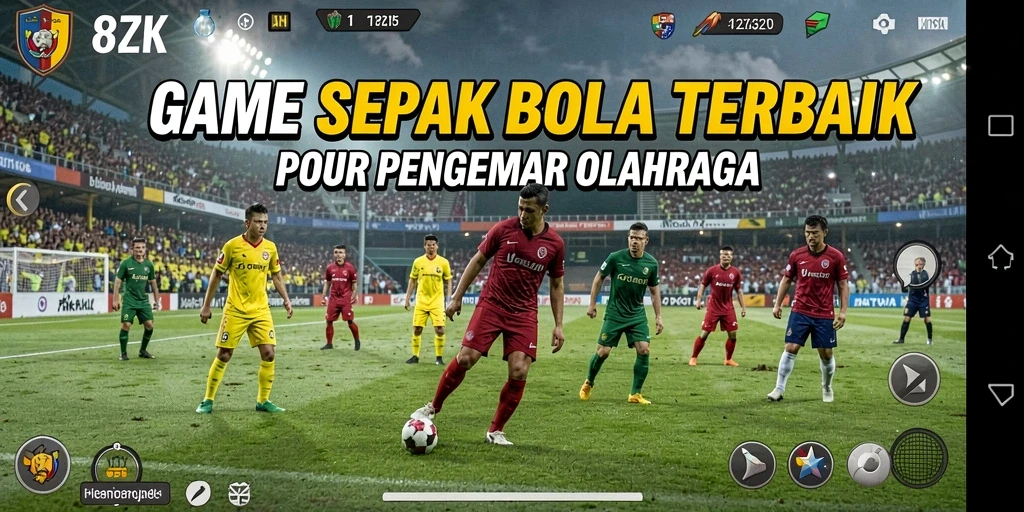 Screenshot gameplay <strong>8ZK</strong> menunjukkan aksi seru di lapangan sepak bola.