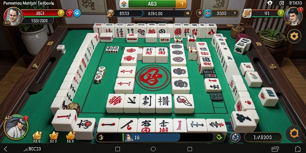 Tampilan gameplay menarik dari ABC33 yang menampilkan Mahjong.