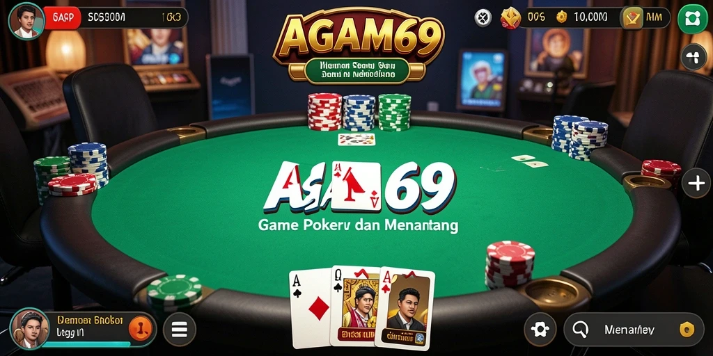 Tampilan gameplay seru dalam AGAM69 yang penuh strategi Poker.