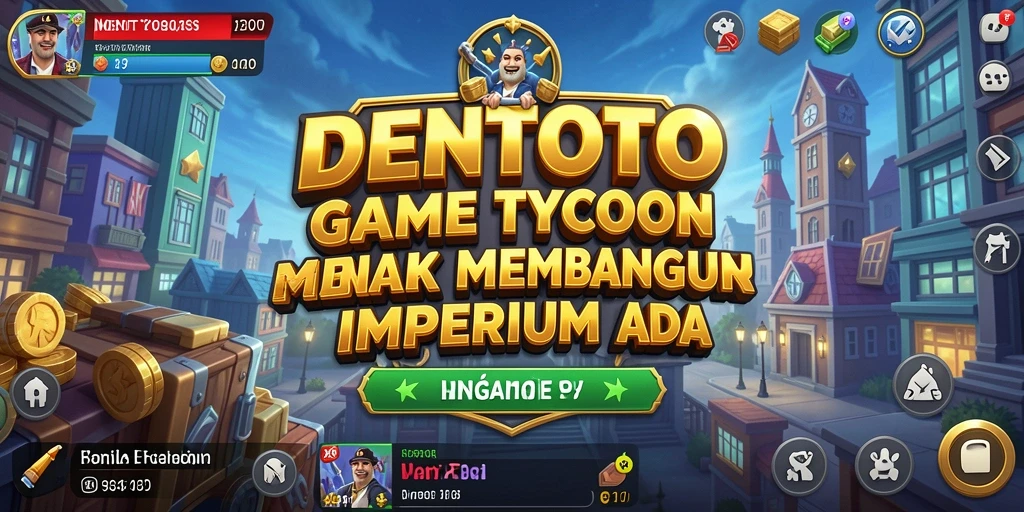 Tampilan gameplay DENTOTO yang seru dalam membangun bisnis Tycoon.