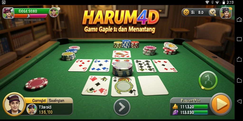 Screenshot HARUM4D menampilkan interaksi pemain dalam permainan Gaple.