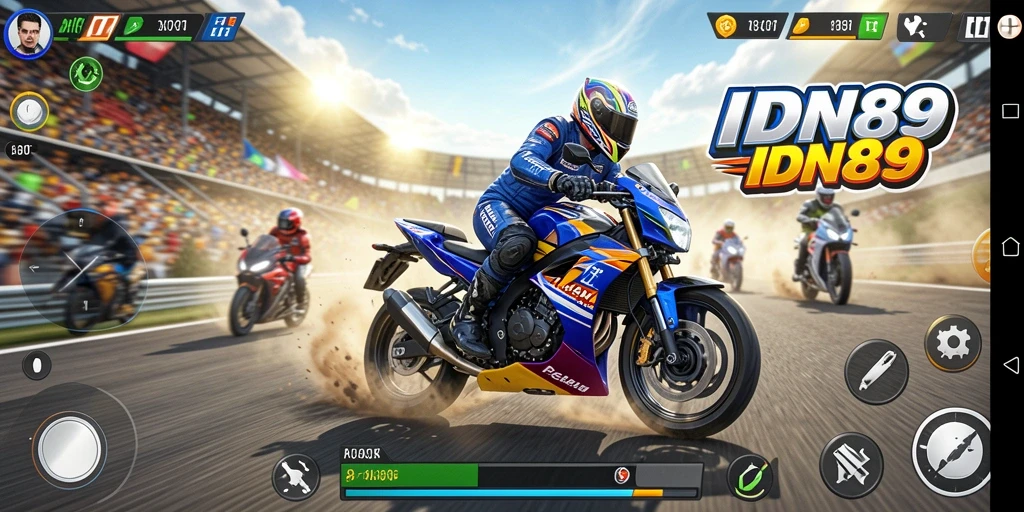 Gameplay seru balapan motor di IDN89.