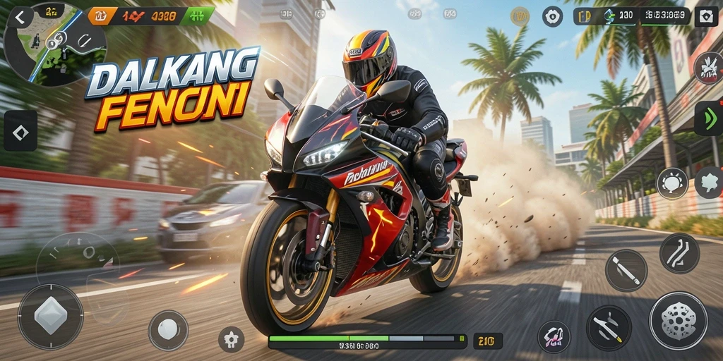 Gameplay seru balapan motor di IDRKING dengan grafis menakjubkan.