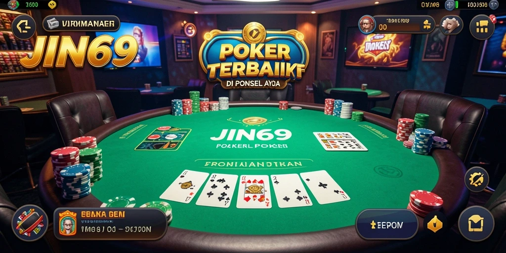Tampilan gameplay seru di JIN69, poker yang mendebarkan.