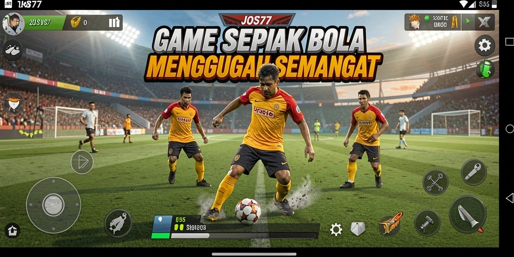 Gameplay seru dalam JOS77 saat melakukan tendangan bebas.