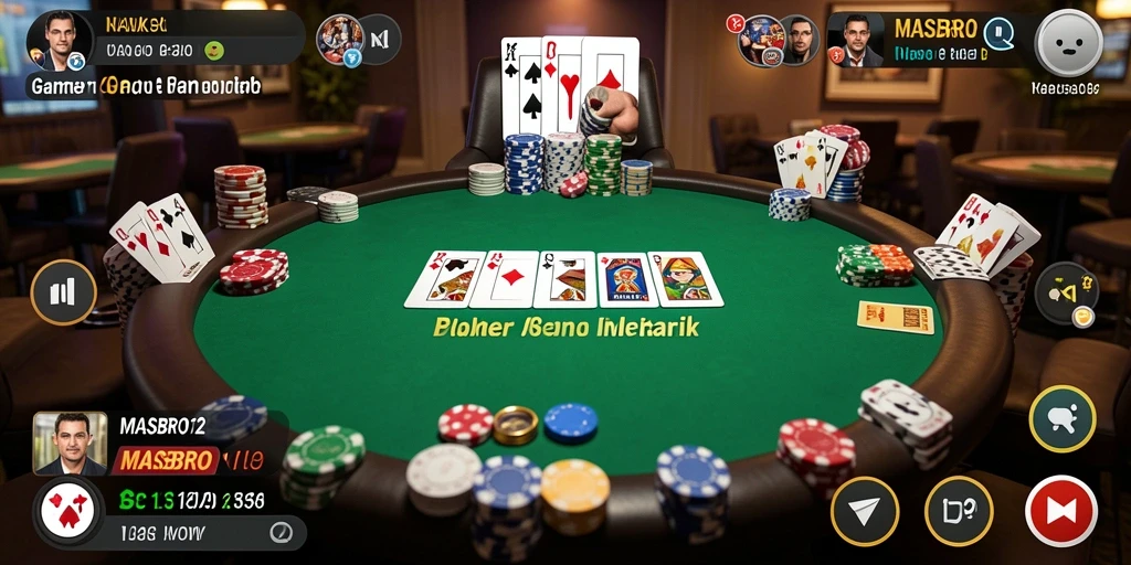 Screenshot aktivitas poker yang seru di MASBRO12.
