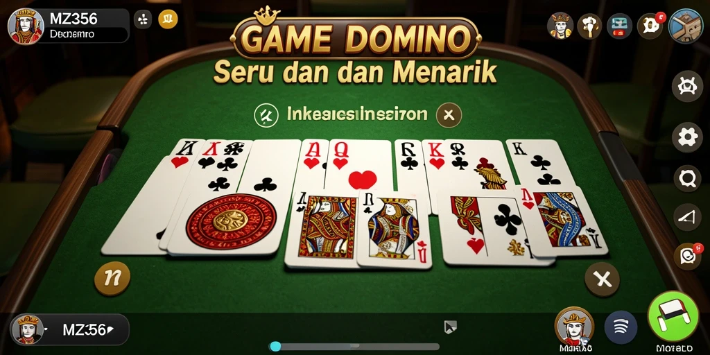 Screenshot utama MZ356 menunjukkan gameplay Domino yang seru dan interaktif.