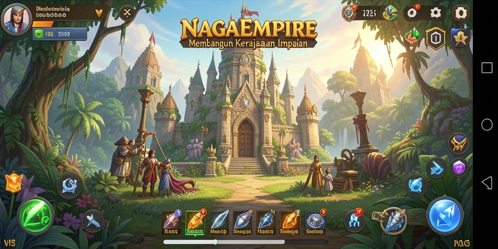 Tampilan gameplay <strong>NAGAEMPIRE</strong> yang menakjubkan dan penuh warna.