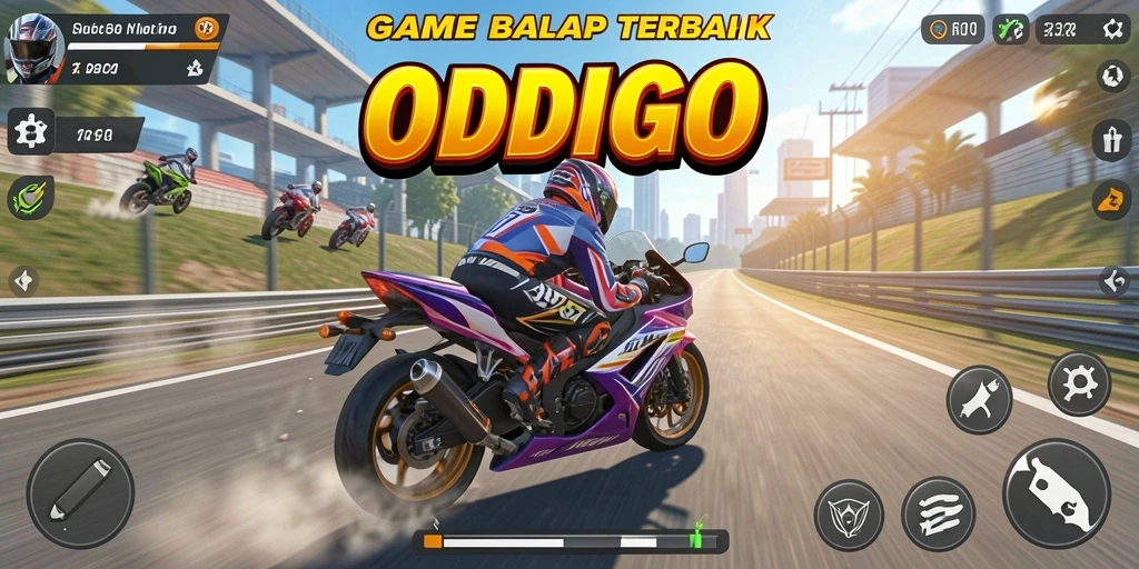 Tampilan mendebarkan dari gameplay balap motor ODDIGO.