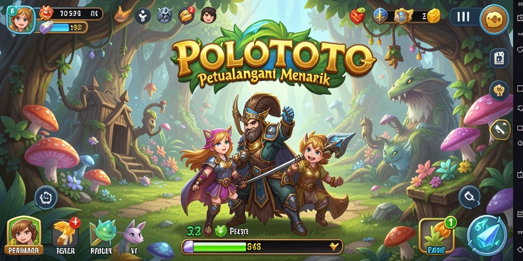 Screenshot gameplay POLOTOTO menampilkan aksi petualangan seru dan grafis menawan.
