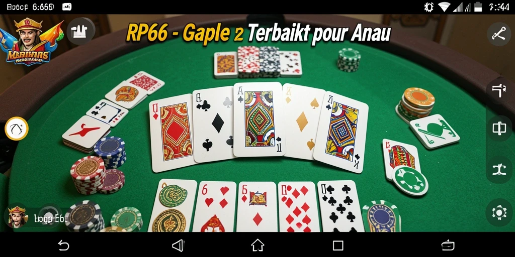 Screenshot RP66 menampilkan gameplay Gaple yang seru dan interaktif.