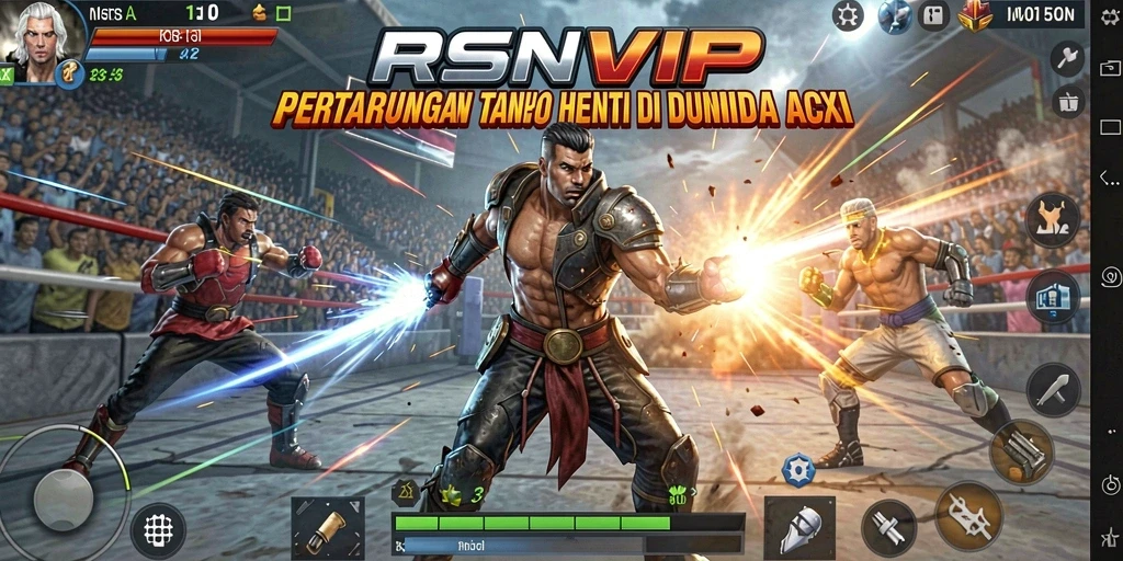 Tangkapan layar gameplay RSNVIP yang menunjukkan pertarungan aksi yang seru.