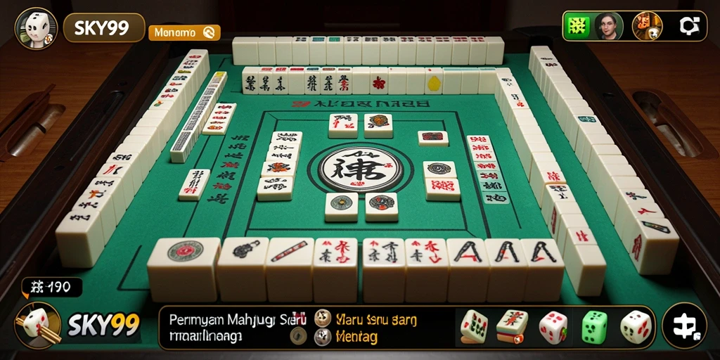 Tangkapan layar <strong>SKY99</strong> menampilkan gameplay Mahjong yang seru dan interaktif.